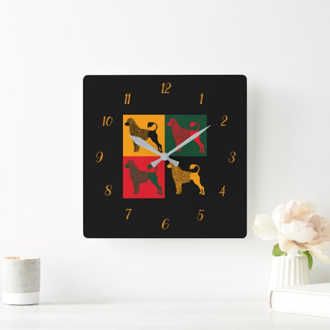The smart Portuguese water dog  Square Wall Clock (Home)