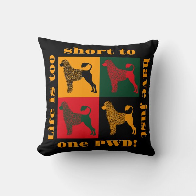 The smart Portuguese water dog  Throw Pillow (Front)