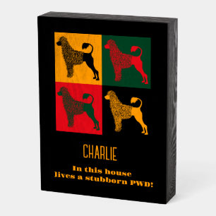 The smart Portuguese water dog  Wooden Box Sign