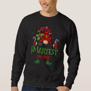The Smartest Gnome Buffalo Plaid Christmas Tree Li Sweatshirt