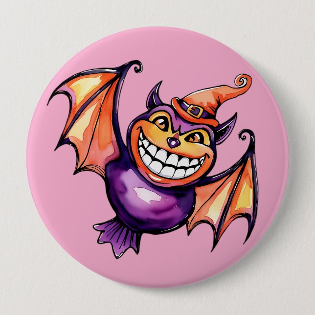 The Smiling Bat Button (Front)