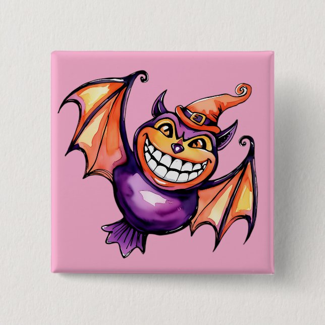 The Smiling Bat Button (Front)