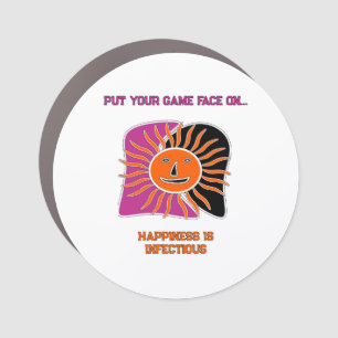 The smiling sun face car magnet