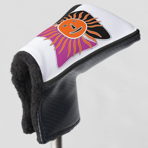 The smiling sun face  golf head cover
