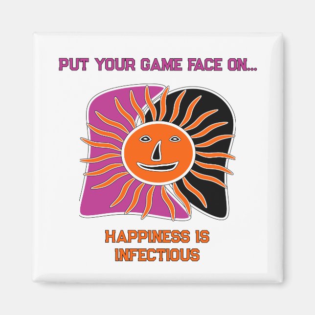 The smiling sun face  magnet (Front)