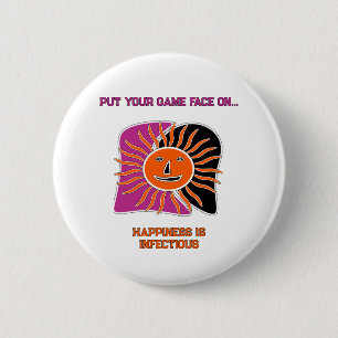 The smiling sun face  magnet button