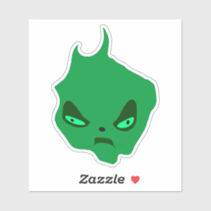 The Smirk Green Flame Monster Vinyl Sticker