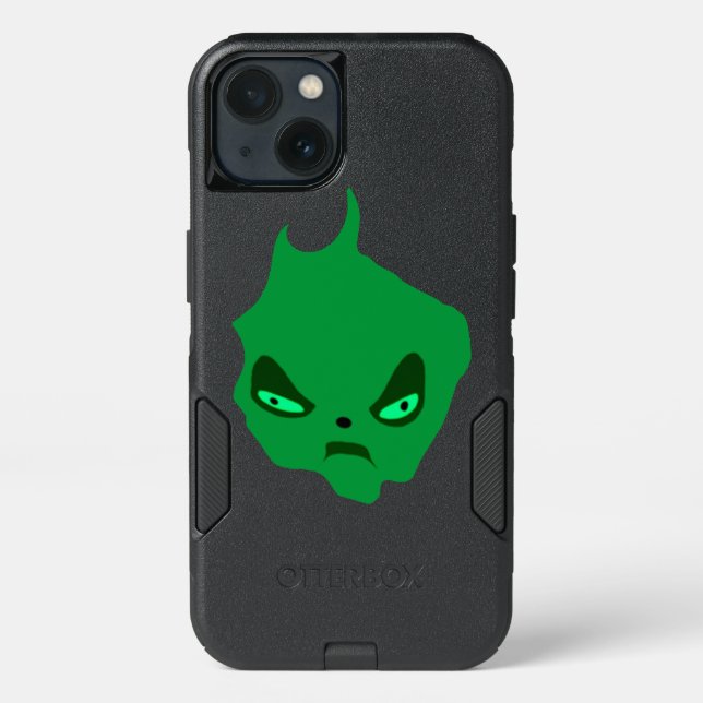 The Smirk Grumpy Green Flame OtterBox Case (Back)