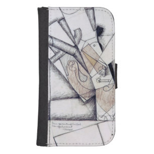 The Smoker, 1912 (charcoal & red chalk on paper) Samsung S4 Wallet Case