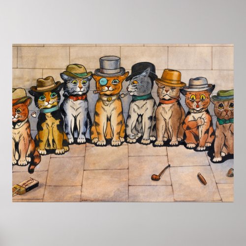 The Smoking Cats by Louis Wain Poster