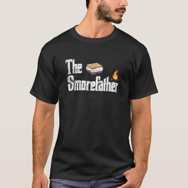 The Smorefather Funny Smore Campfire T-Shirt (Front)