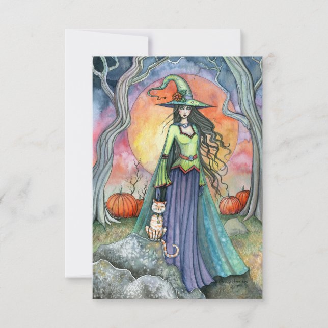 The Smug Witch Halloween Postcard (Front)