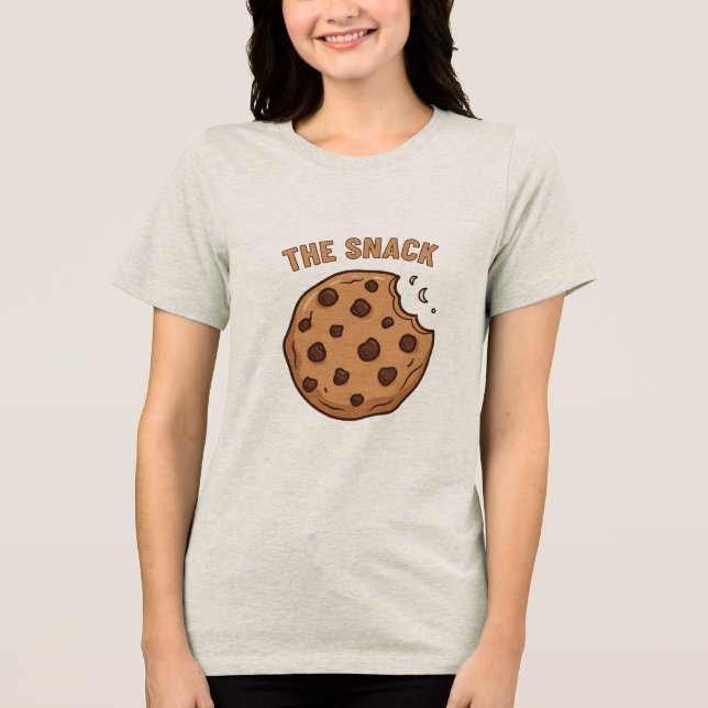 The Snack Chocolate Chip Cookie Matching Couple Tri-Blend Shirt (Front)