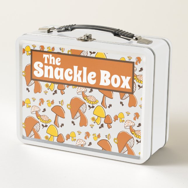 The Snackle Box Retro Mushroom Pattern (Front)
