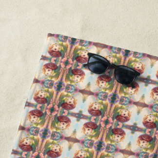 The Snail and the Magic of the Petals.9 Beach Towel