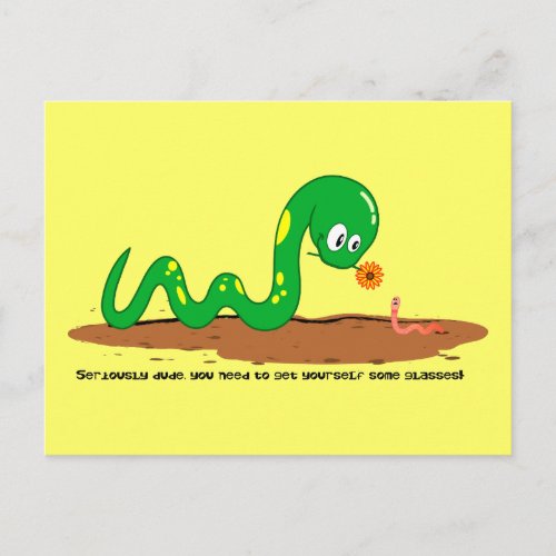 The Snake and the worm Postcard