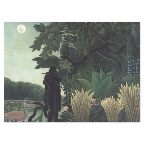 The Snake Charmer by Henri Rousseau Tissue Paper