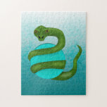 The Snake Jigsaw Puzzle<br><div class="desc">Symbolism of snakes vary between different cultures... intuition, cunningness, balance, cycles, rebirth and healing. The fact that a snake sheds off its skin and a new one develops makes it also a symbol of rejuvenation. This design is offered on many other products and is customizable. Enjoy!</div>