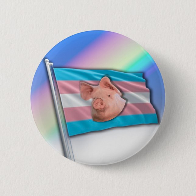 The snort of pride rainbow Button (Front)