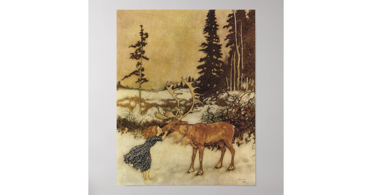 The Snow Queen Edmund Dulac Fine Art Poster | Zazzle