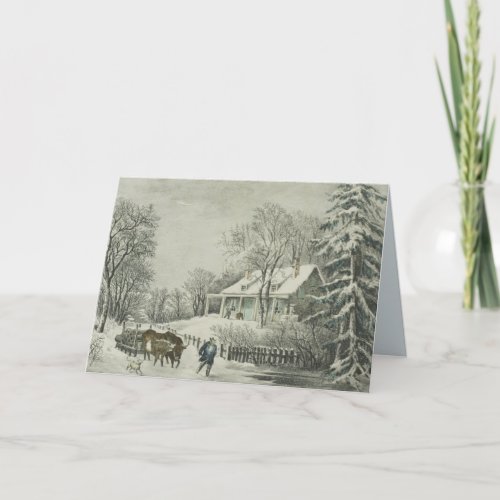 The Snow Storm _ Currier  Ives Holiday Card