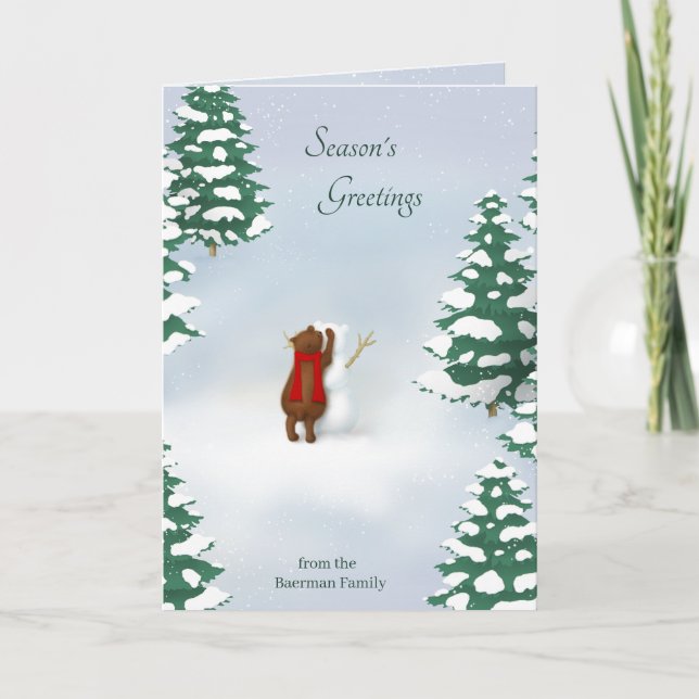 The Snowbear Personalized Holiday Greeting Card (Front)