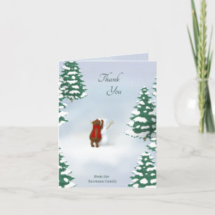 The Snowbear Personalized Woodland Letterpress Thank You Card