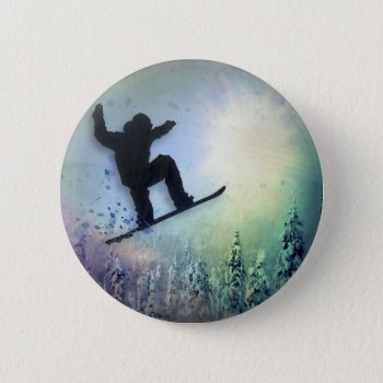The Snowboarder: Air Pinback Button by AmandaRoyale at Zazzle