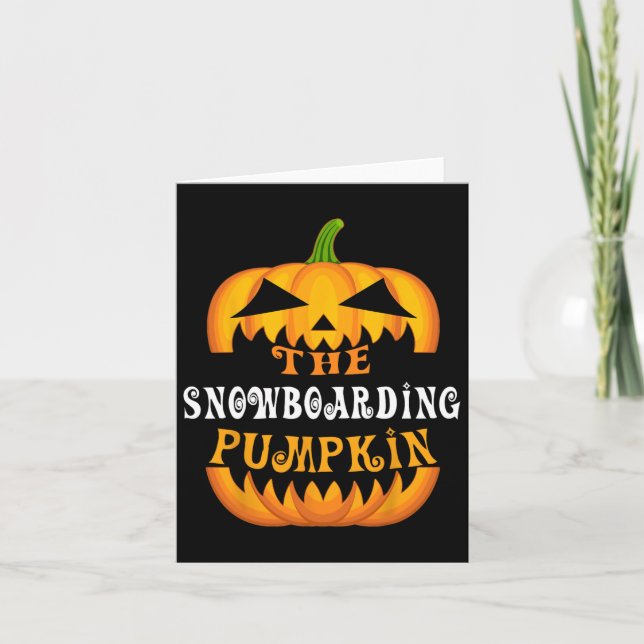 The Snowboarding Pumpkin Matching Family Group Hal Card (Front)