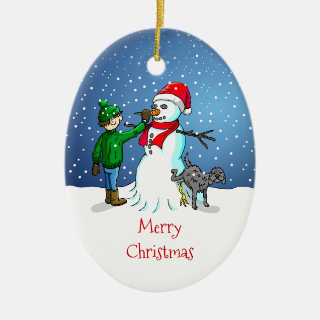 The Snowman, boy and dog on a Christmas Ornaments (Front)