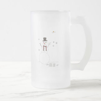 The snowman frosted glass beer mug