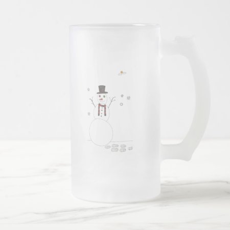 The Snowman Frosted Glass Beer Mug