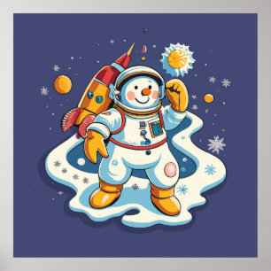 The snowman in space chrismas poster