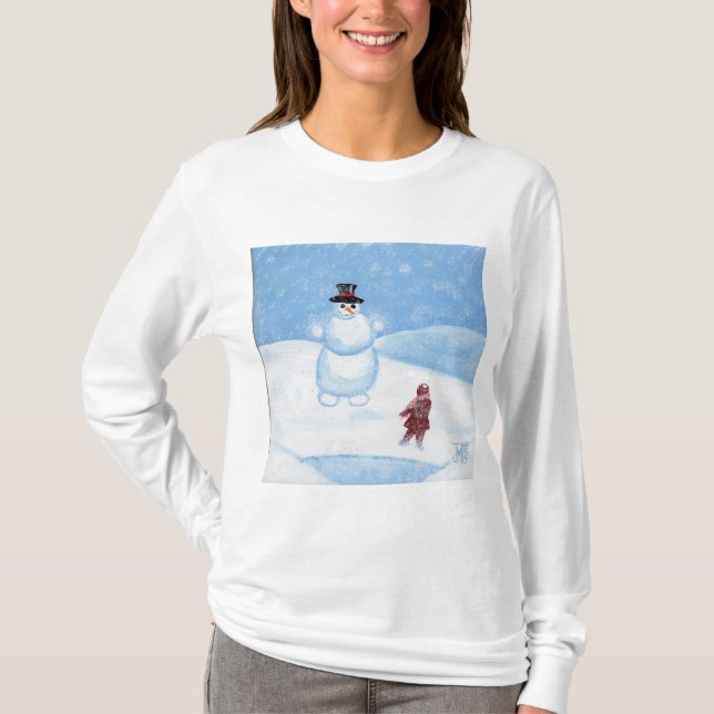The Snowman Long Sleeve T for Women by JML T-Shirt (Front)