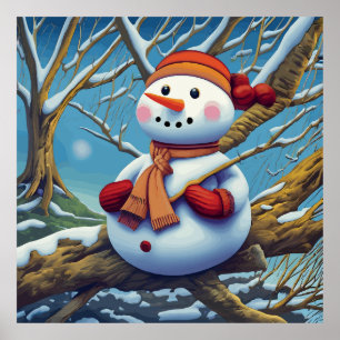 The snowman on the tree poster