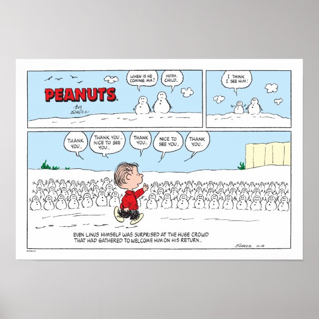 The Snowmen Welcome Linus Poster (Front)