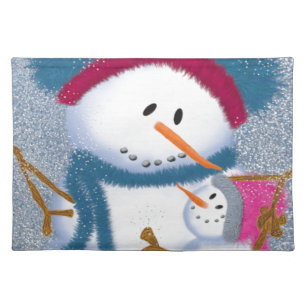 The SnowMomma And SnowGirl Illustration Placemat