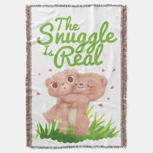 The Snuggle is Real Cute Bear Hugs Throw Blanket