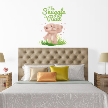The Snuggle Is Real Cute Bear Hugs Wall Decal by Ricaso_Designs at Zazzle