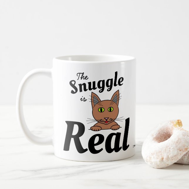 The Snuggle is Real Cute Cat Lover's Coffee Mug (With Donut)