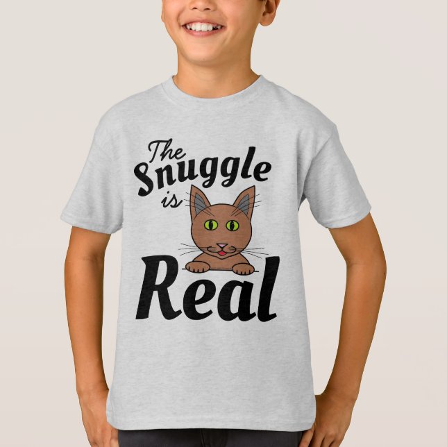 The Snuggle is Real Cute Cat T Shirt (Front)