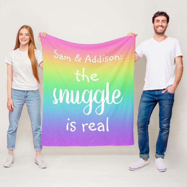 The Snuggle is Real Personalized Rainbow Blanket (In Situ)