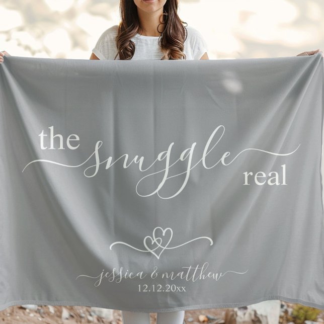 The Snuggle is Real Two Hearts Scripty Sherpa Blanket (Creator Uploaded)