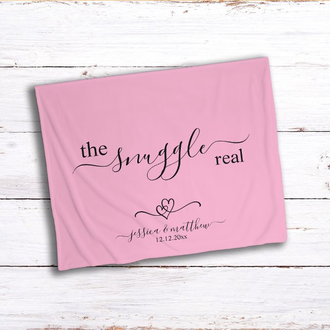 The Snuggle is Real Two Hearts Scripty Sherpa Blanket (Creator Uploaded)