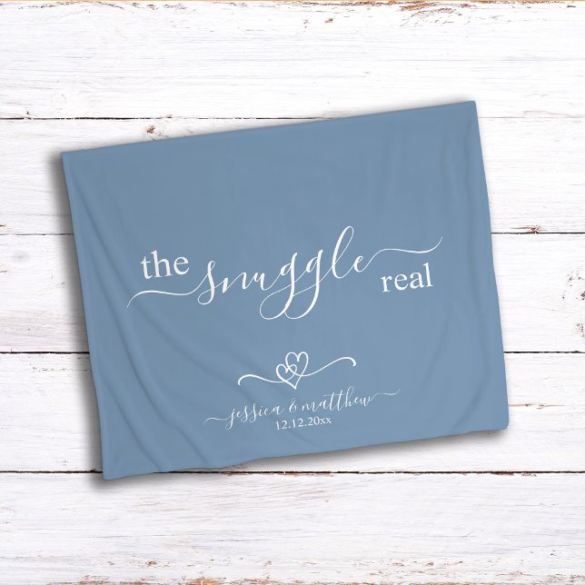 The Snuggle is Real Two Hearts Scripty Sherpa Blanket (Creator Uploaded)