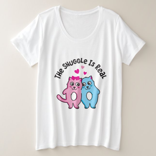 The Snuggle Is Real - Women's Basic T-Shirt (Design Front)
