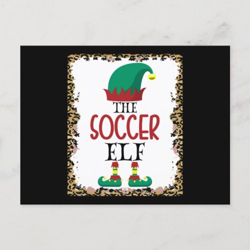 The Soccer Elf Leopard Elf Christmas Gift Postcard