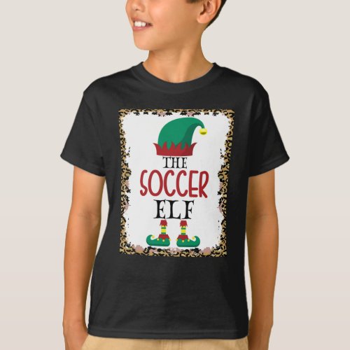 The Soccer Elf Leopard Elf Christmas Gift T_Shirt