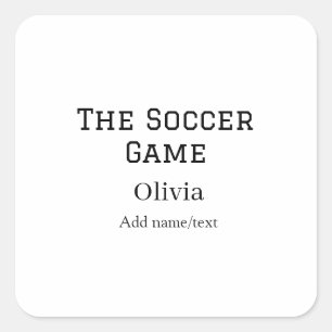 the soccer game football name fifa world cup year square sticker