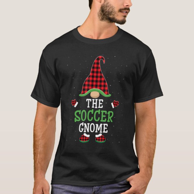 The Soccer Gnome  Group Matching Christmas Pajamas T-Shirt (Front)